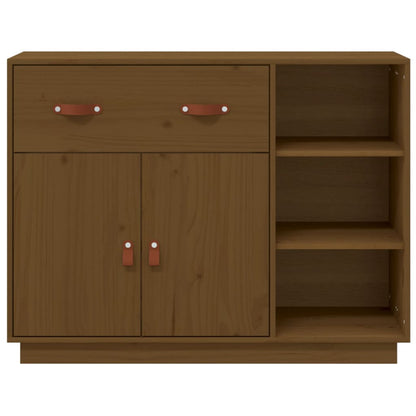 Credenza Marrone Ambra 98,5x40x75 cm in Legno Massello di Pino - homemem39