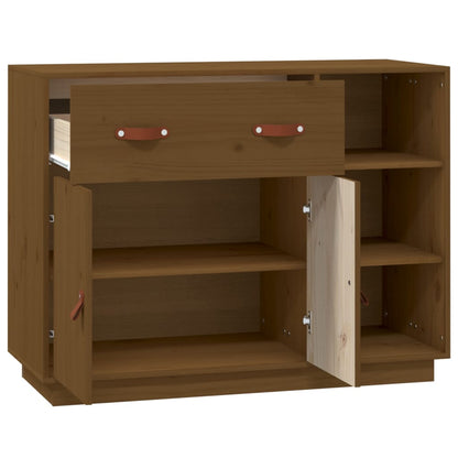 Credenza Marrone Ambra 98,5x40x75 cm in Legno Massello di Pino - homemem39