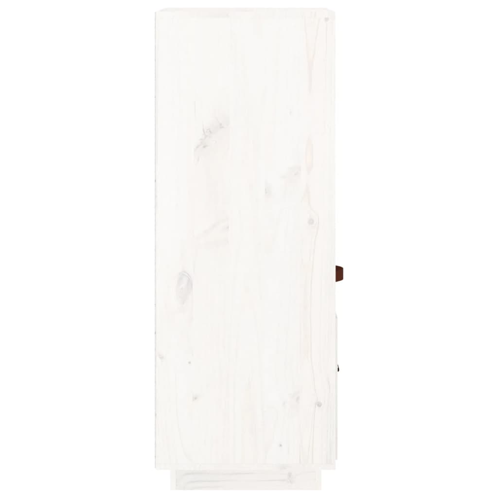 Credenza Bianca 34x40x108,5 cm in Legno Massello di Pino - homemem39