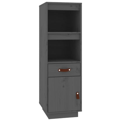 Credenza Grigia 34x40x108,5 cm in Legno Massello di Pino - homemem39