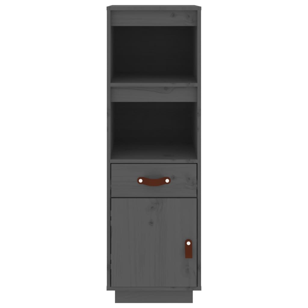 Credenza Grigia 34x40x108,5 cm in Legno Massello di Pino - homemem39