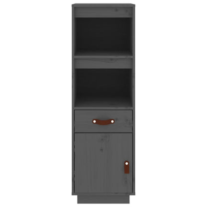 Credenza Grigia 34x40x108,5 cm in Legno Massello di Pino - homemem39