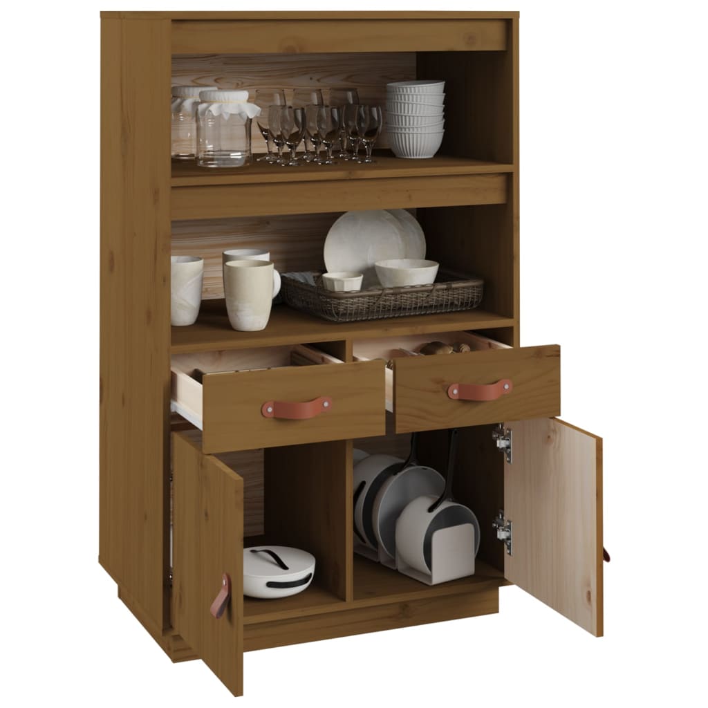 Credenza ambra 67x40x108,5 cm in Legno Massello di Pino - homemem39