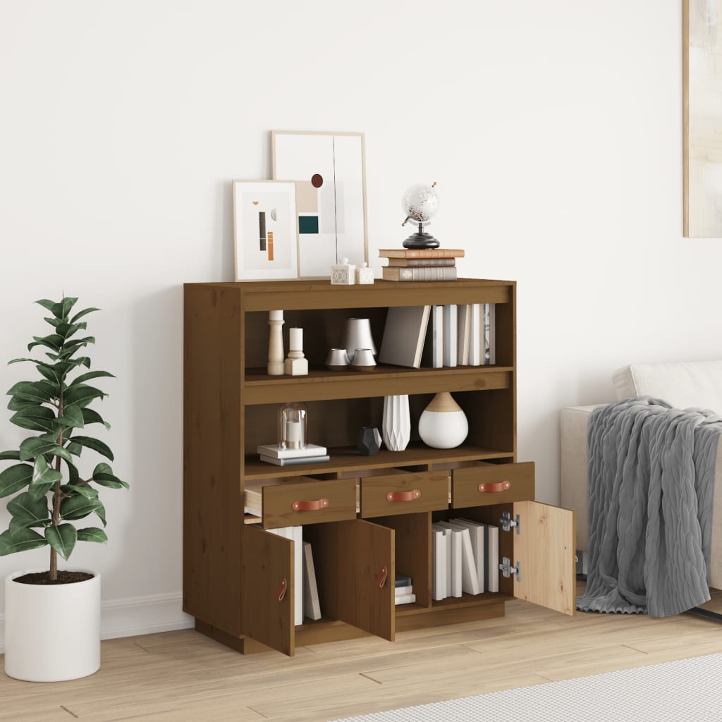 Credenza ambra 100x40x108,5 cm in Legno Massello di Pino - homemem39