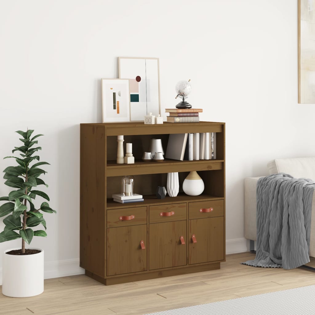 Credenza ambra 100x40x108,5 cm in Legno Massello di Pino - homemem39