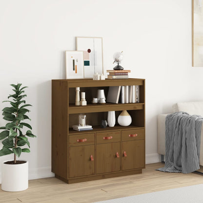 Credenza ambra 100x40x108,5 cm in Legno Massello di Pino - homemem39
