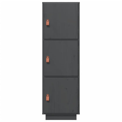 Credenza Grigia 34x40x108,5 cm in Legno Massello di Pino - homemem39