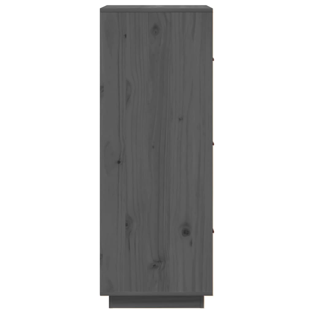 Credenza Grigia 34x40x108,5 cm in Legno Massello di Pino - homemem39