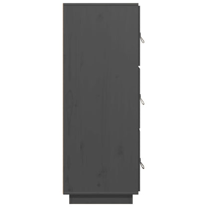 Credenza Grigia 34x40x108,5 cm in Legno Massello di Pino - homemem39