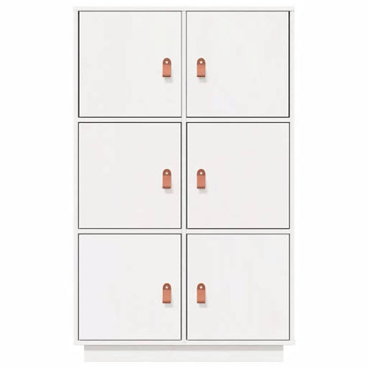 Credenza Bianca 67x40x108,5 cm in Legno Massello di Pino - homemem39