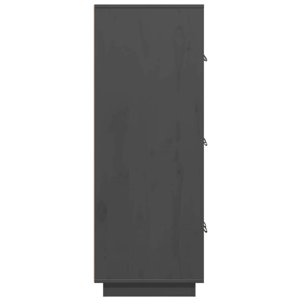 Credenza Grigia 67x40x108,5 cm in Legno Massello di Pino - homemem39