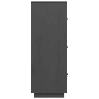 Credenza Grigia 67x40x108,5 cm in Legno Massello di Pino - homemem39