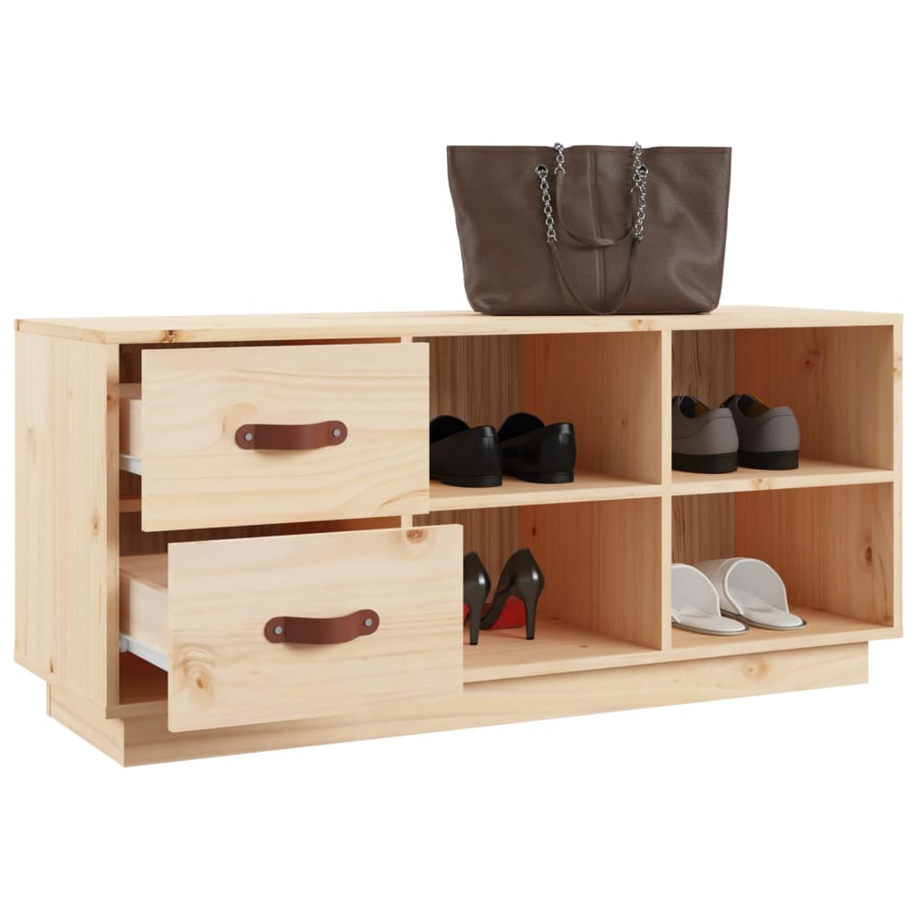 Scarpiera 100x34x45 cm in Legno Massello di Pino - homemem39