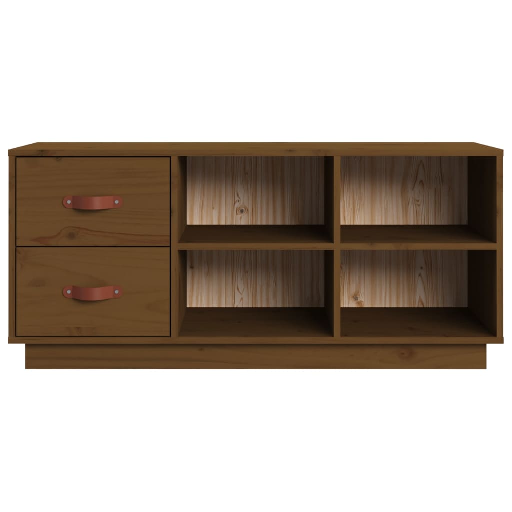 Scarpiera Ambrata 100x34x45 cm in Legno Massello di Pino - homemem39