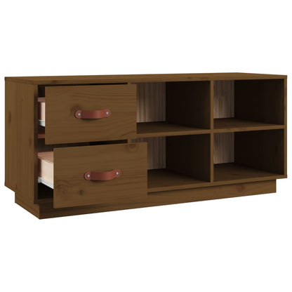 Scarpiera Ambrata 100x34x45 cm in Legno Massello di Pino - homemem39