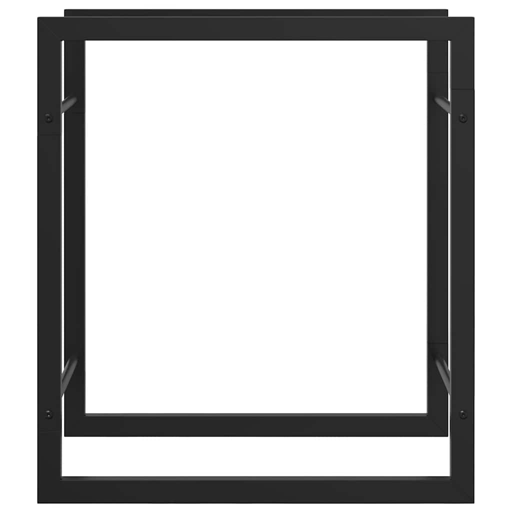 Portalegna Nero Opaco 50x28x56 cm in Acciaio