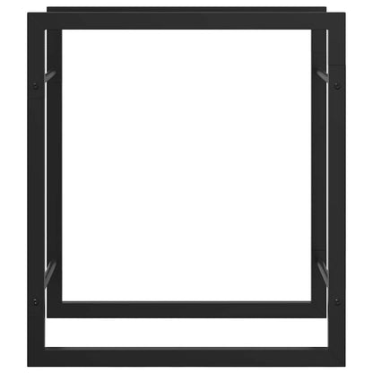 Portalegna Nero Opaco 50x28x56 cm in Acciaio