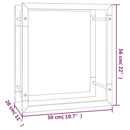 Portalegna Nero Opaco 50x28x56 cm in Acciaio - homemem39
