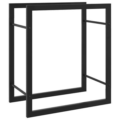 Portalegna Nero Opaco 50x28x56 cm in Acciaio