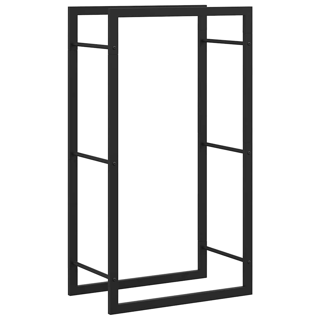 Portalegna Nero Opaco 50x28x94 cm Acciaio