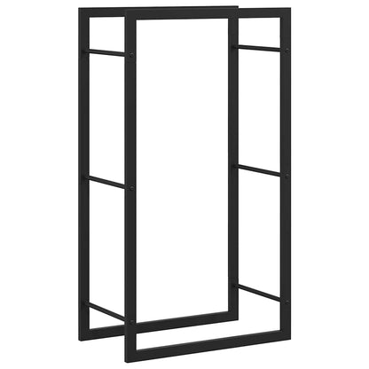 Portalegna Nero Opaco 50x28x94 cm Acciaio