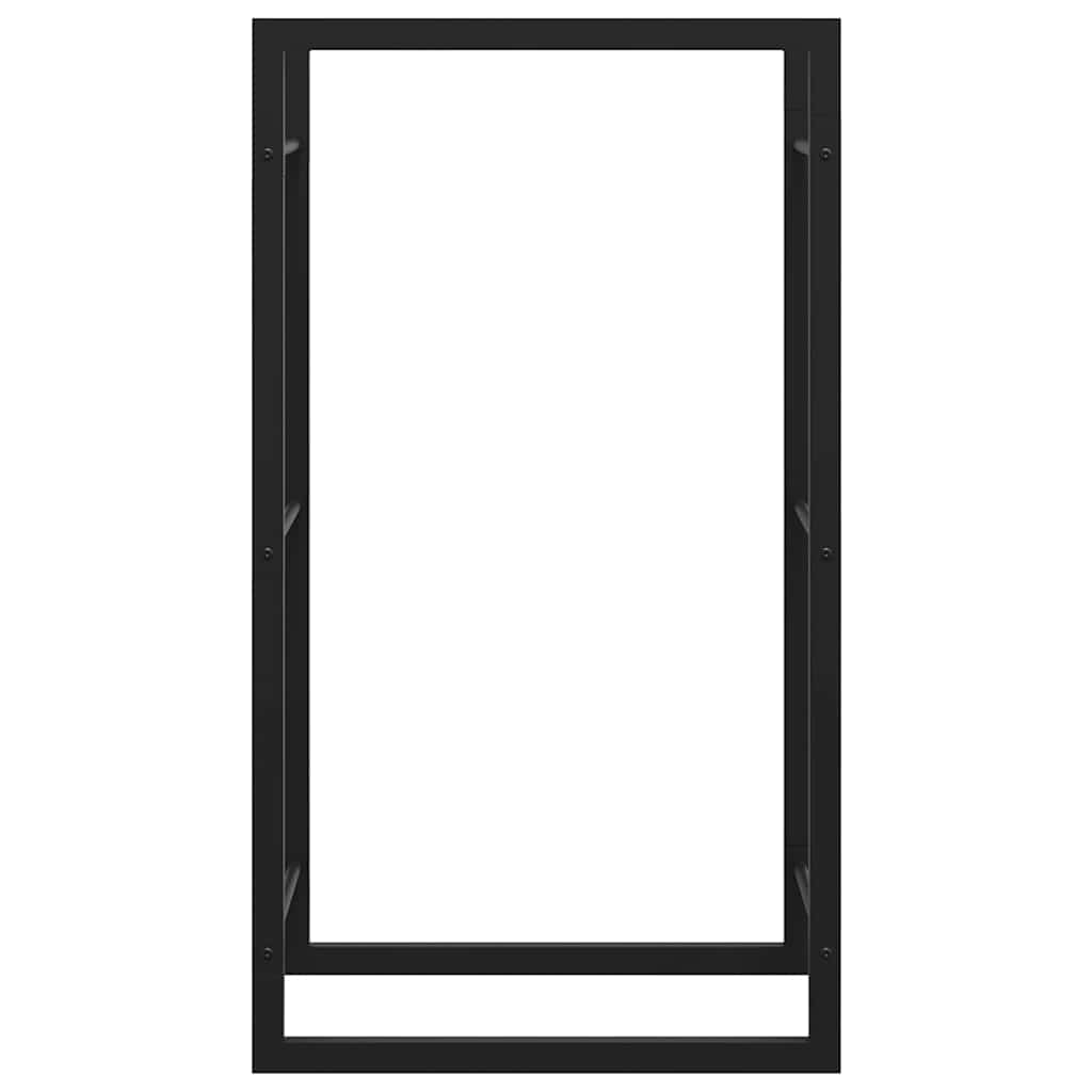 Portalegna Nero Opaco 50x28x94 cm Acciaio