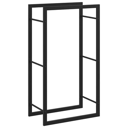 Portalegna Nero Opaco 50x28x94 cm Acciaio