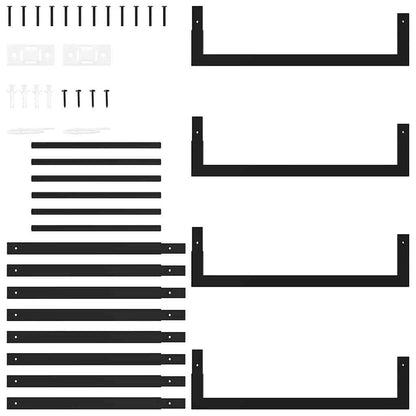 Portalegna Nero Opaco 50x28x94 cm Acciaio