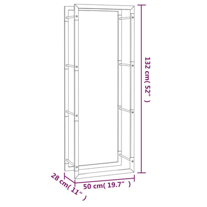 Portalegna Nero Opaco 50x28x132 cm in Acciaio - homemem39