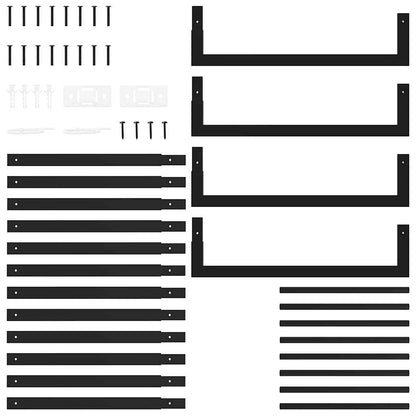 Portalegna Nero Opaco 50x28x132 cm in Acciaio