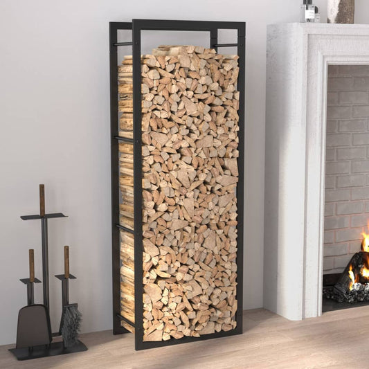Portalegna Nero Opaco 50x28x132 cm in Acciaio - homemem39
