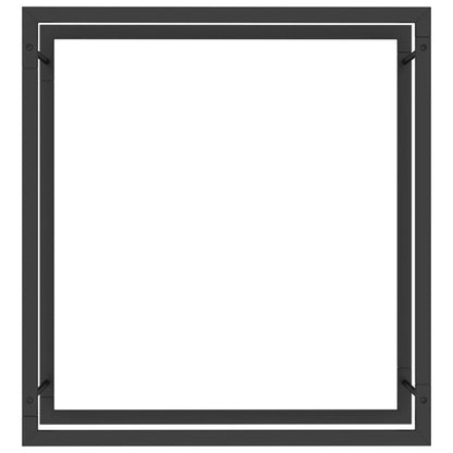 Portalegna Nero Opaco 80x28x86 cm in Acciaio