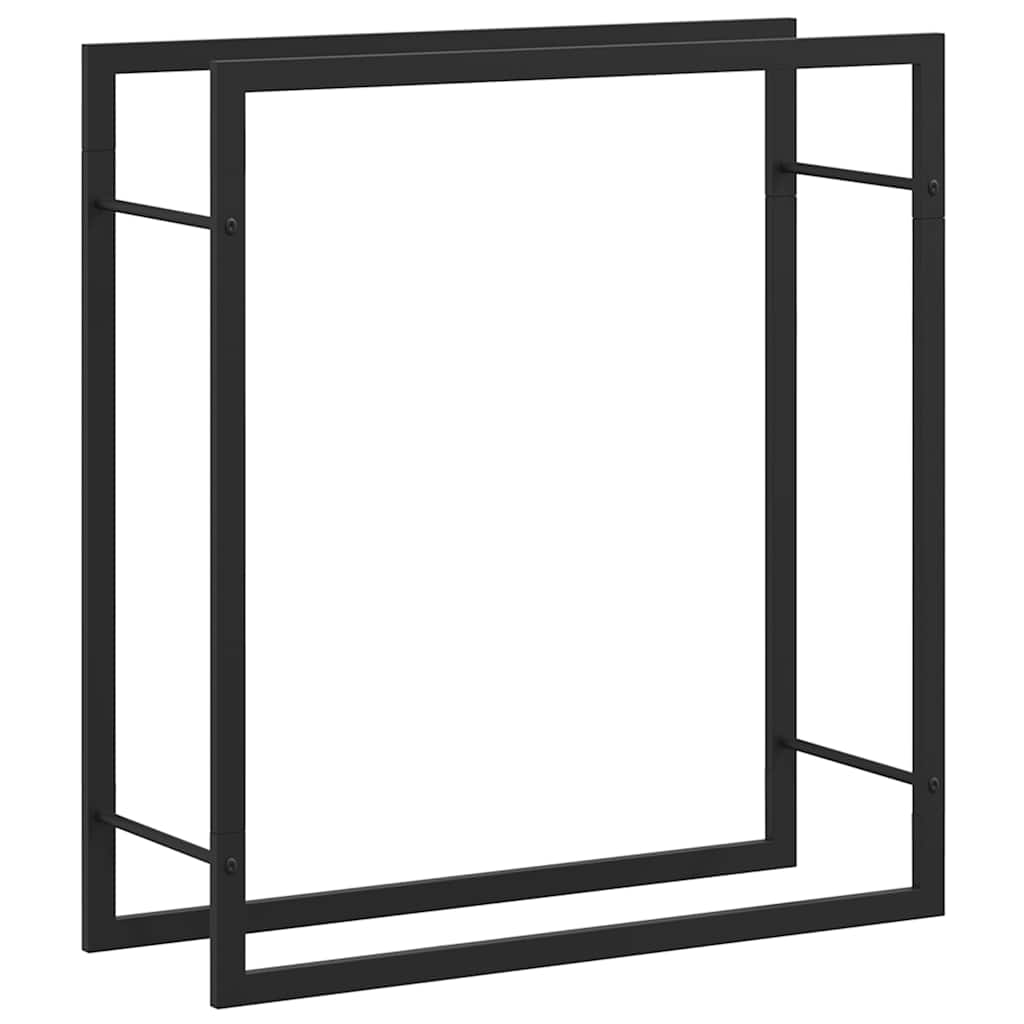 Portalegna Nero Opaco 80x28x86 cm in Acciaio