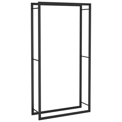 Portalegna Nero Opaco 80x28x154 cm Acciaio