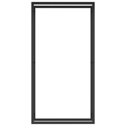 Portalegna Nero Opaco 80x28x154 cm Acciaio