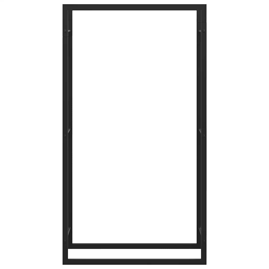 Portalegna Nero Opaco 80x28x154 cm Acciaio