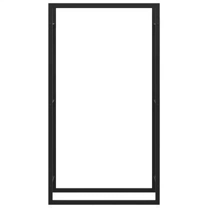 Portalegna Nero Opaco 80x28x154 cm Acciaio