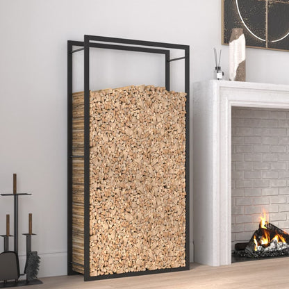 Portalegna Nero Opaco 80x28x154 cm in Acciaio - homemem39