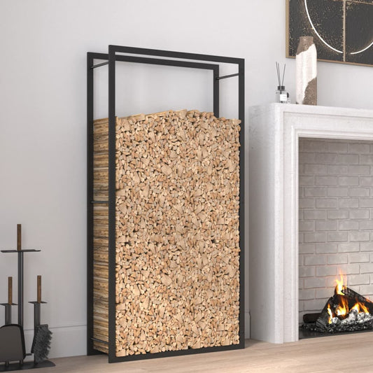 Portalegna Nero Opaco 80x28x154 cm in Acciaio - homemem39