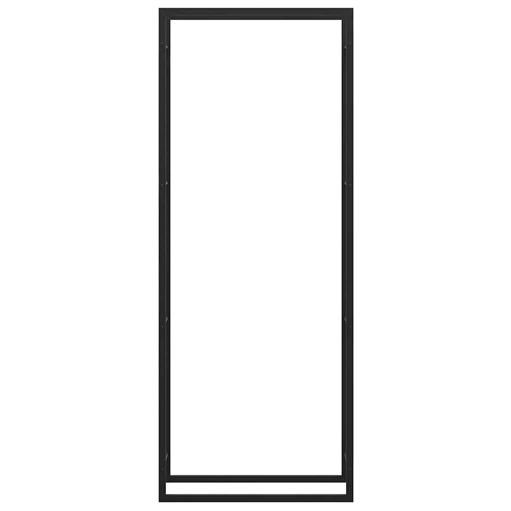 Portalegna Nero Opaco 80x28x222 cm Acciaio