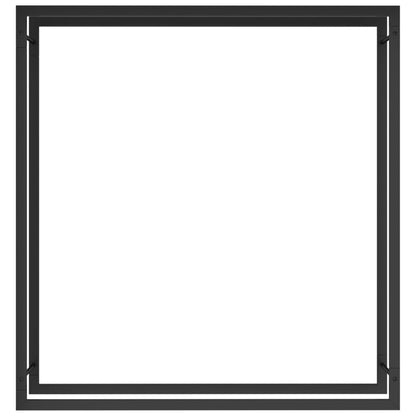 Portalegna Nero Opaco 110x28x116 cm in Acciaio