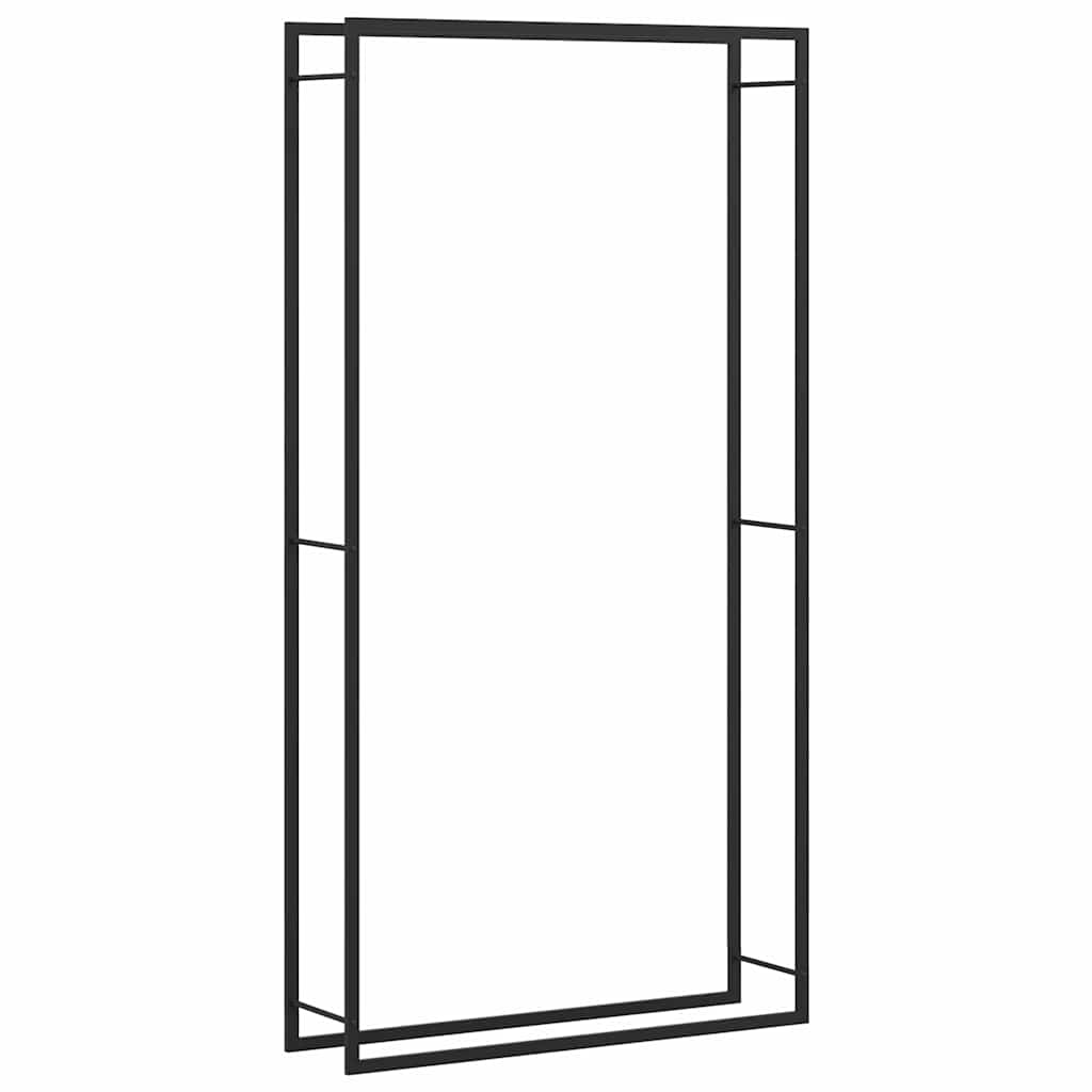 Portalegna Nero Opaco 110x28x214 cm in Acciaio