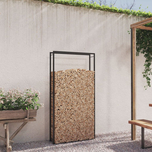Portalegna Nero Opaco 110x28x214 cm in Acciaio - homemem39