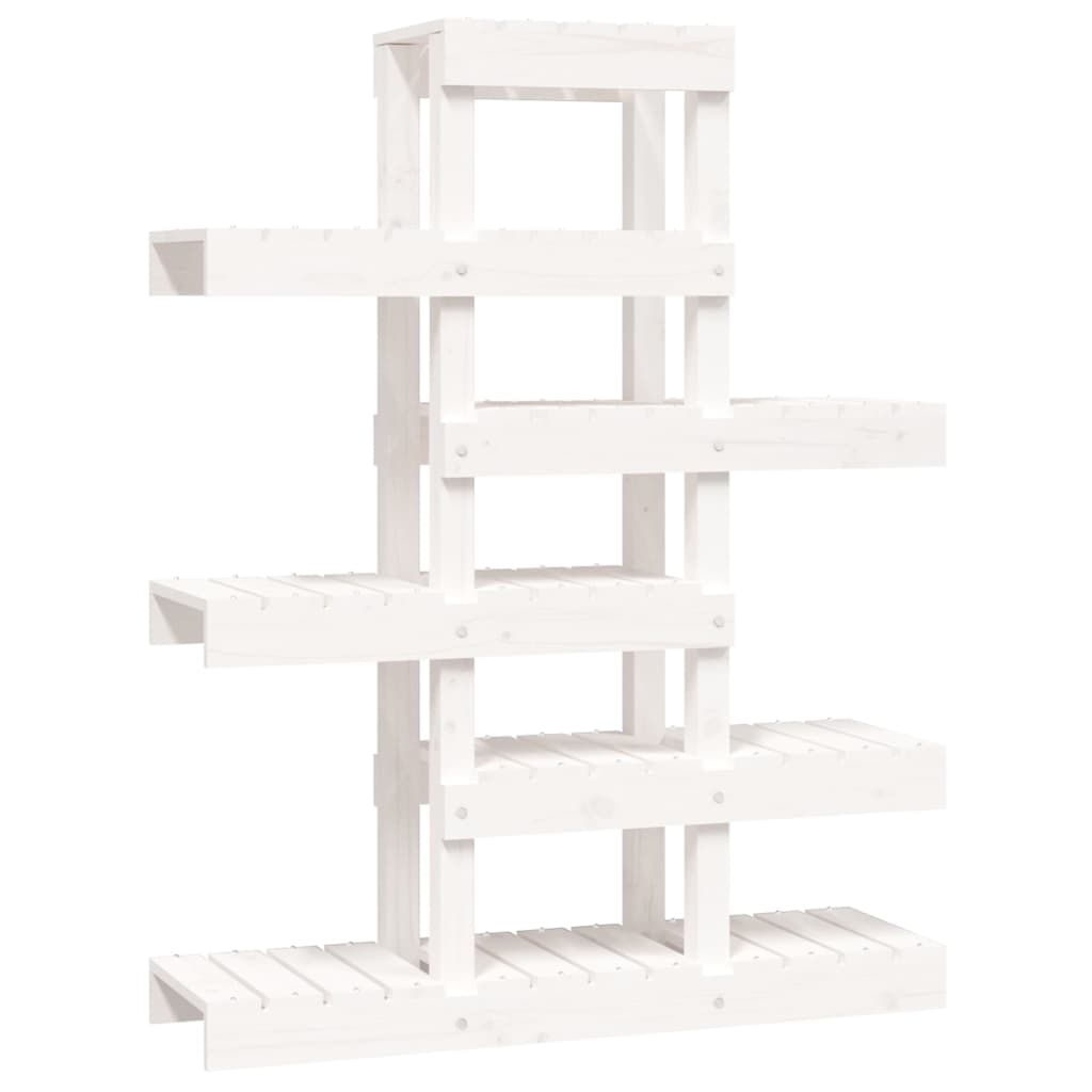 Supporto per Piante Bianco 85x25x109,5cm Legno Massello di Pino - homemem39