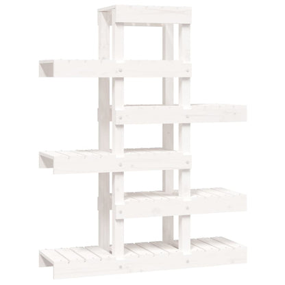 Supporto per Piante Bianco 85x25x109,5cm Legno Massello di Pino - homemem39