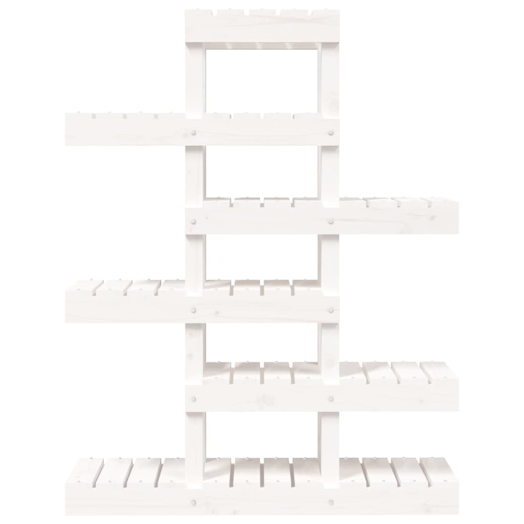 Supporto per Piante Bianco 85x25x109,5cm Legno Massello di Pino - homemem39