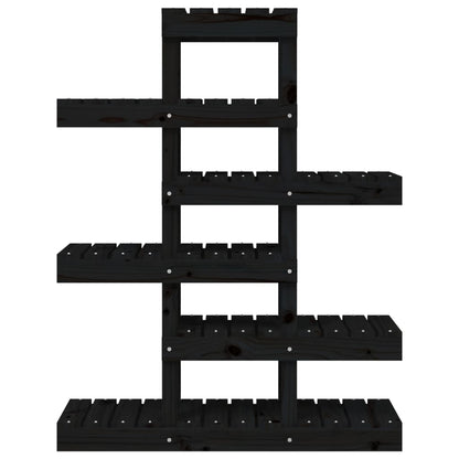 Supporto per Piante Nero 85x25x109,5 cm Legno Massello di Pino - homemem39