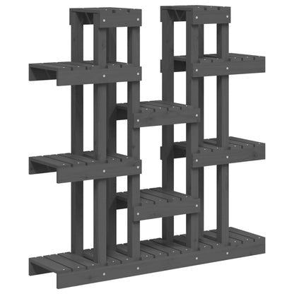 Supporto per Piante Grigio 104,5x25x109,5cm Legno Massello Pino - homemem39