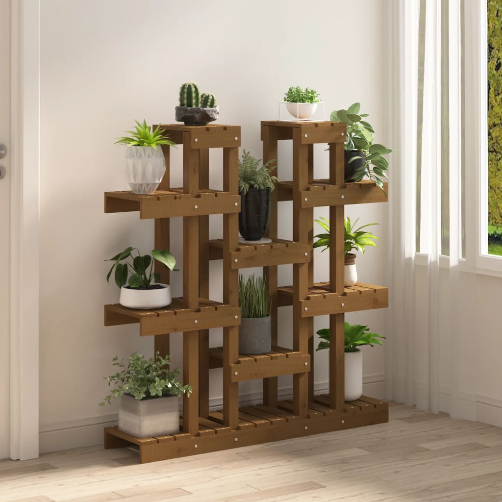 Supporto Piante Ambra 104,5x25x109,5 cm Legno Massello di Pino - homemem39