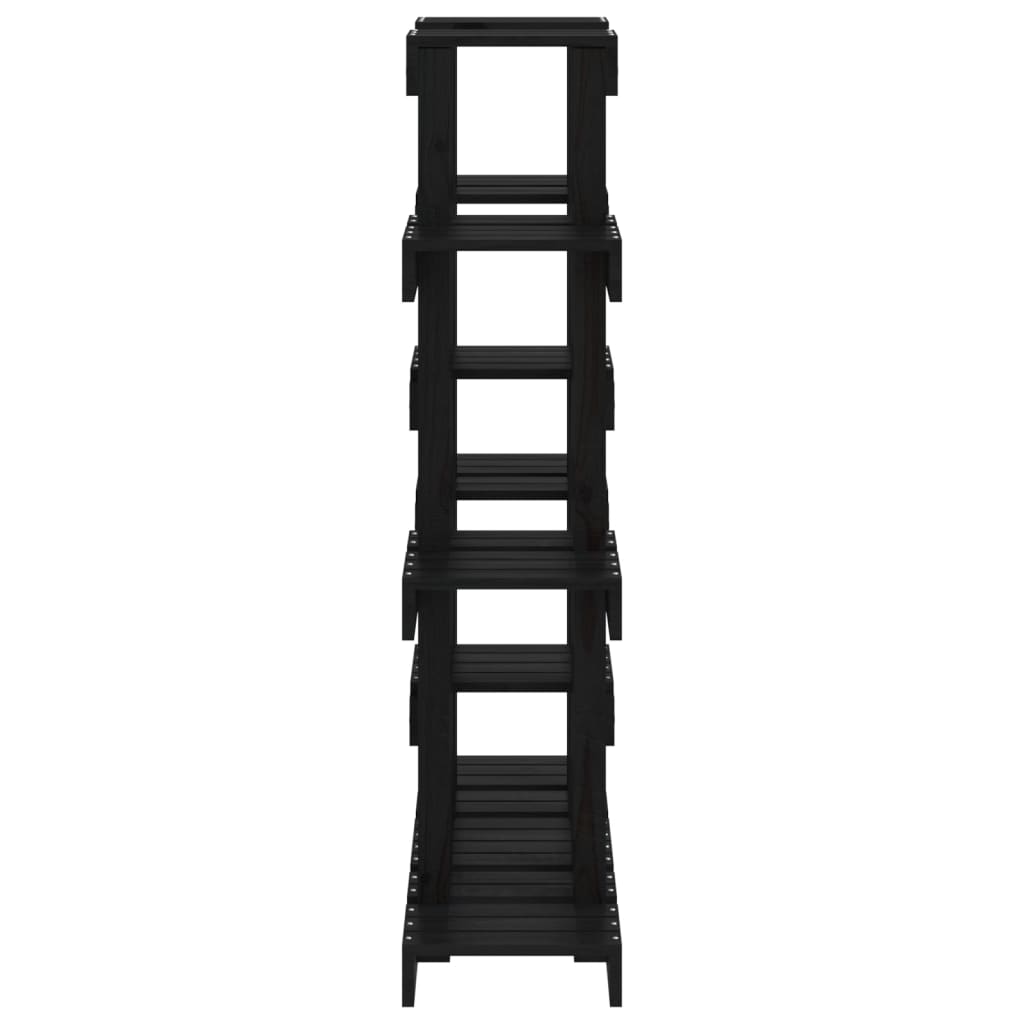 Supporto per Piante Nero 104,5x25x109,5 cm Legno Massello Pino - homemem39